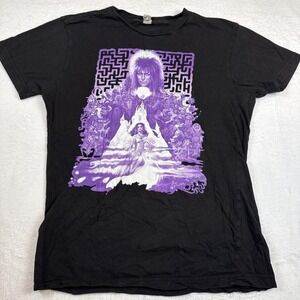 Y2K Labyrinth Movie Rock Me T-Shirt Size Small David Bowie Black Purple Maze